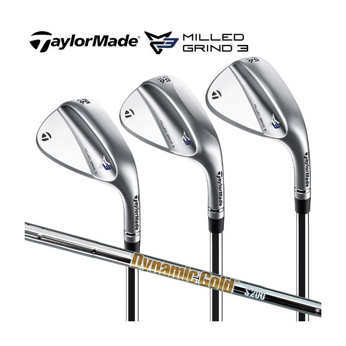 TaylorMade Milled Grind 3 Chrome Wedge Dynamic Gold HT LABEL Steel Shaft